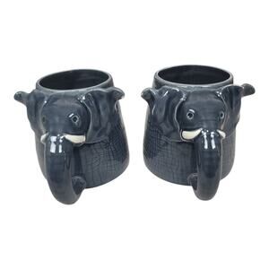 1979 Vintage Barbi Jo Stim Elephant coffee mugs set of 2